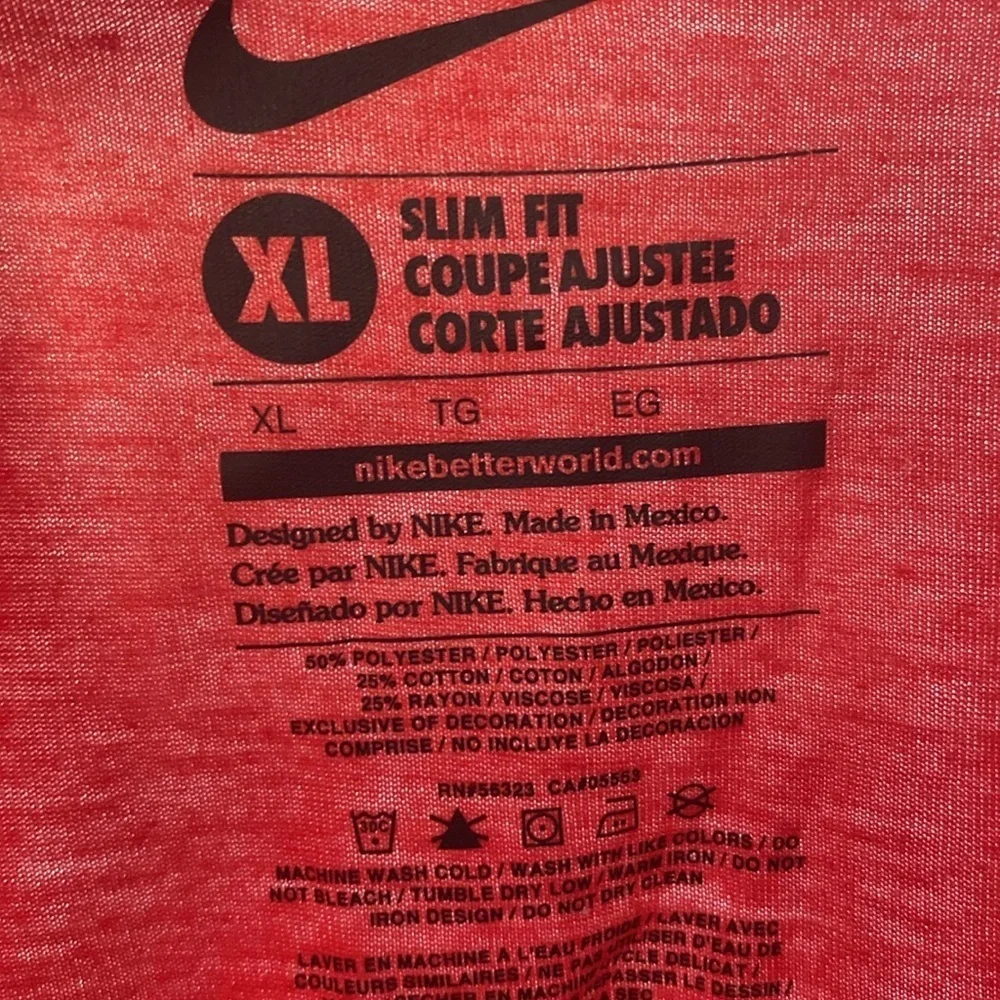 NIKE Women’s V-Neck Red Soft Heather Tee sz XL NWOT